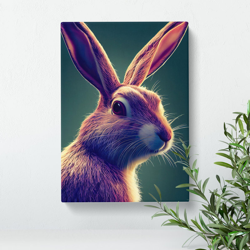 Smiling Hare - Wrapped Canvas, 50cm H x 35cm W x 3cm D