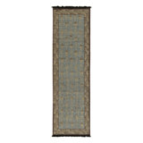 Rug & Kilim’S Tribal Runner In Blue With Beige-Brown Geometric Pattern