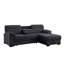 Canapé-lit modulaire en chenille brun Kipling II de 94 po avec méridienne et rangement à droite - lit gigogne-1118527344