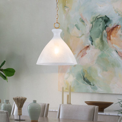Single Light Elegant Cloud Glass Cone Pendant Light