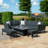 Shady Outdoor Fabric Rectangular Corner Dining Set - with Rising Table - Charcoal