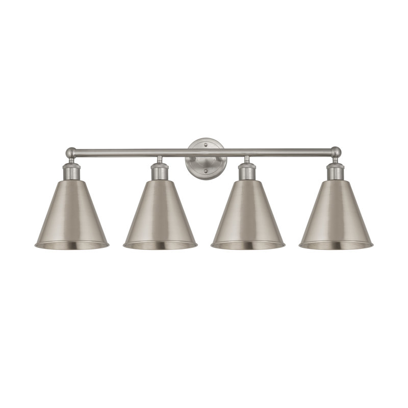 Éclairage de salle de bain à intensité variable 4 lumières Dorantes, Nickel satiné