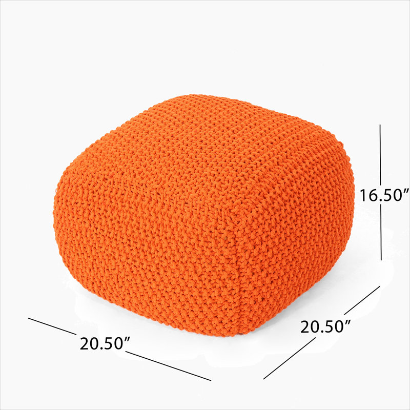 Pouf en coton Hollis, Orange