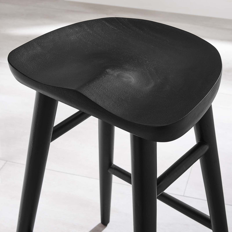 Tabouret en bois massif Modway Saville, Noir, Tabouret de comptoir (siège d'une hauteur de 27 p