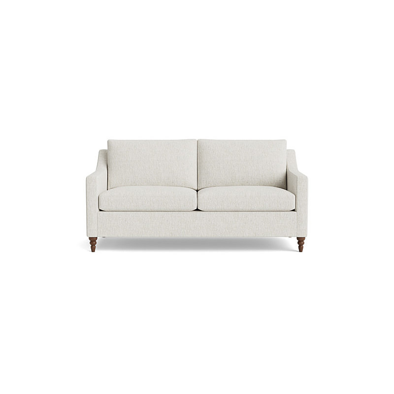 Vera Loveseat (70"), Walnut Finish (Turned), Performance Weave - Snow