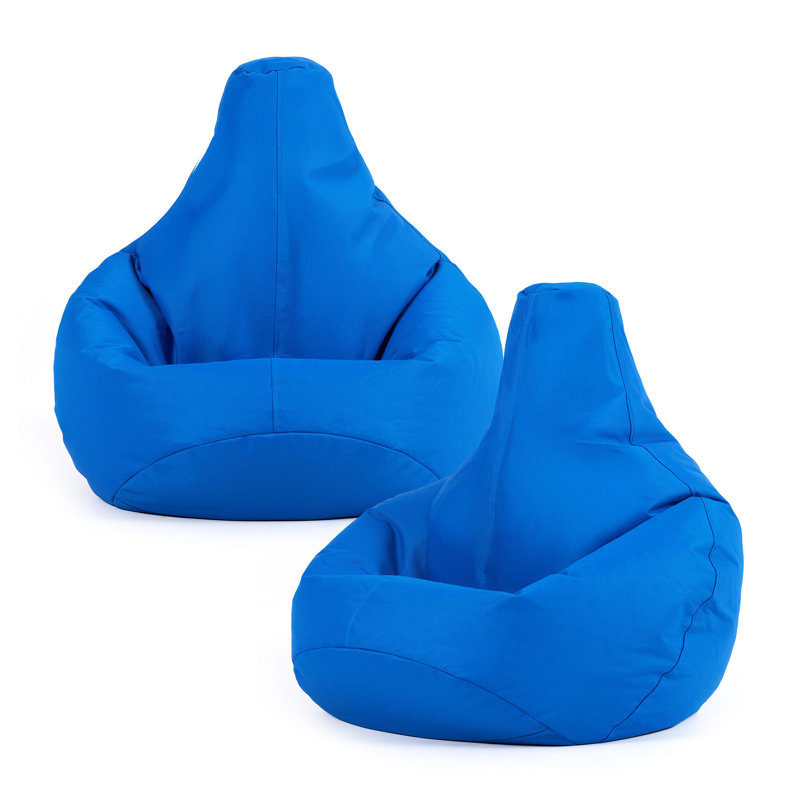 Bean Bag Bazaar Kids Dalton Water-Resistant High Back Recliner Bean Bag, Blue