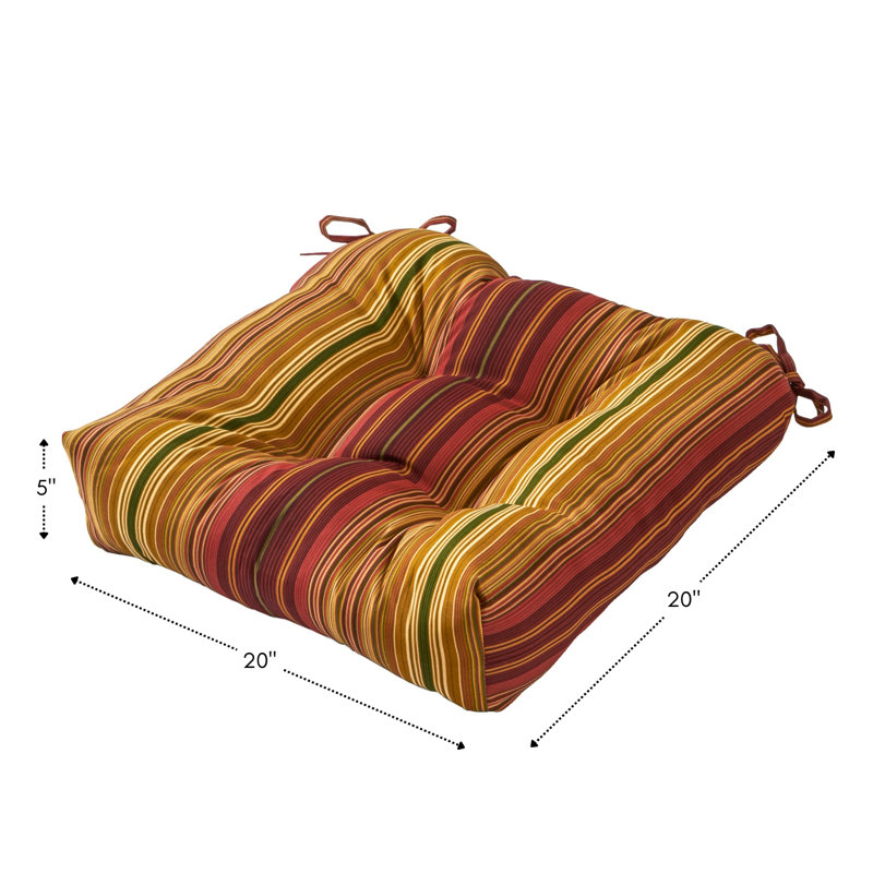 Outdoor Dining Chair Cushion, Kinnabari Stripe