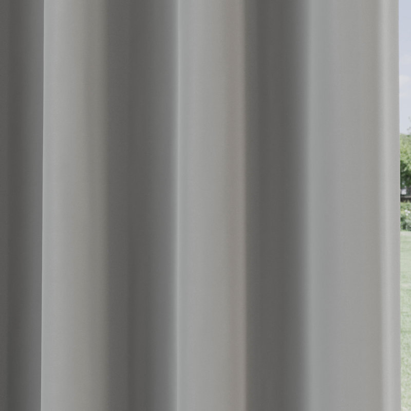 Stefany Blackout Eyelet Door Curtain Panel, Grey