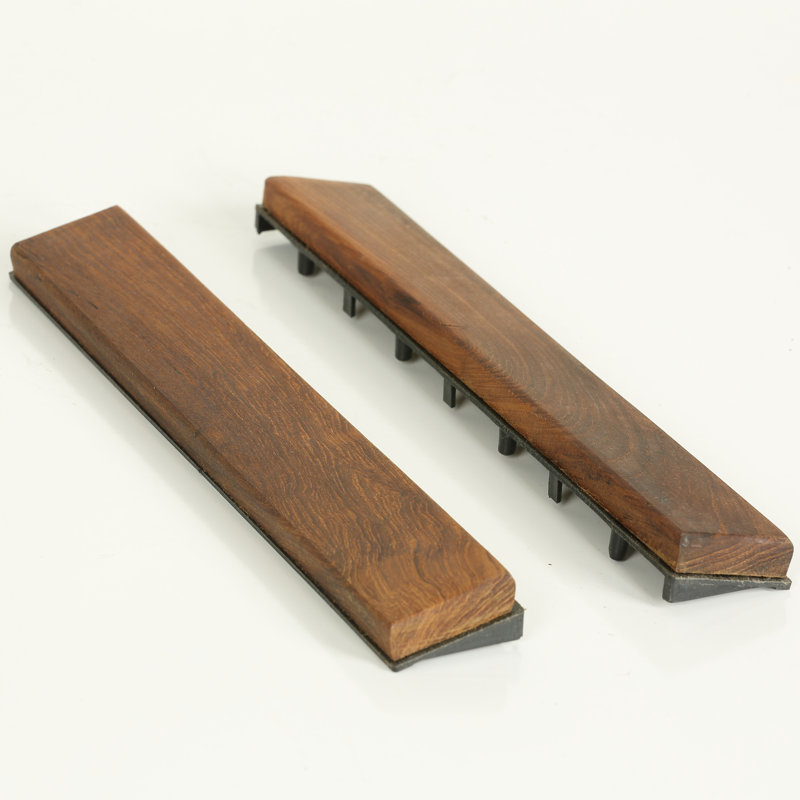 Natural Teak Wood Interlocking Deck Trim Pieces, Set of 2