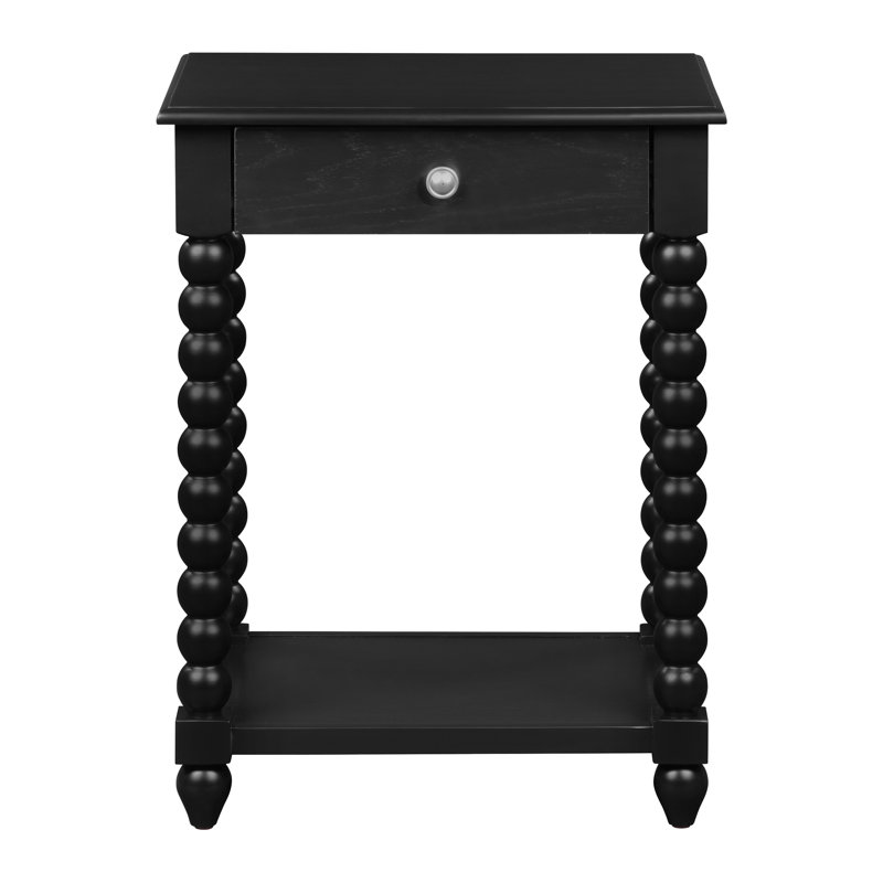 Gurprit Side Table with Drawer, Black