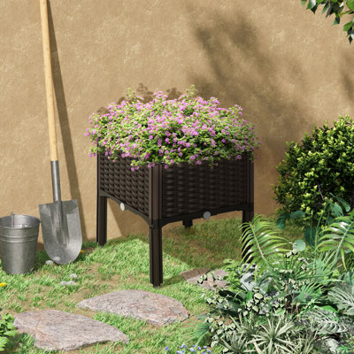 Outsunny Raised Garden Bed With Legs, Self-Watering Planter Box Raised Bed To Grow Flowers, Herbs & Vegetables