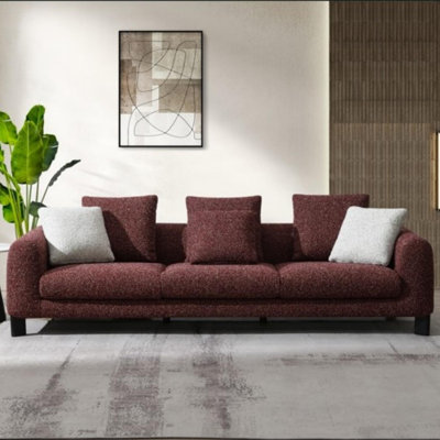Canapé en tweed marron Mardi avec 3 coussins