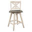 Chaises pivotantes à hauteur de comptoir, gris blanc, bois massif, salle à manger rustique 2 2 chaises dans un mobilier de salle à 360 degrés-633084943-633084942