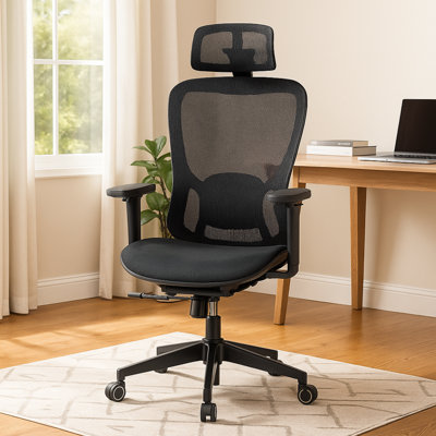 Heavy Duty Ergonomic Breathable Mesh Office Chair With 3D Adjustable Headrest,4D Armrests, 2D Dynamic Lumbar Support High Back Office Chair,Swivel Whe