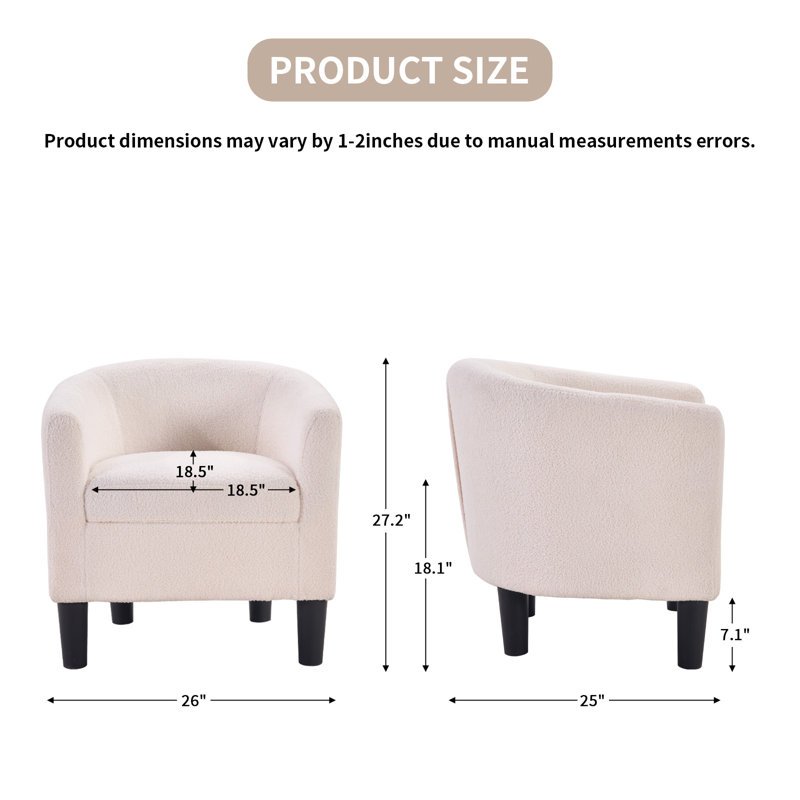 Fauteuil d'appoint 25,2 po, White