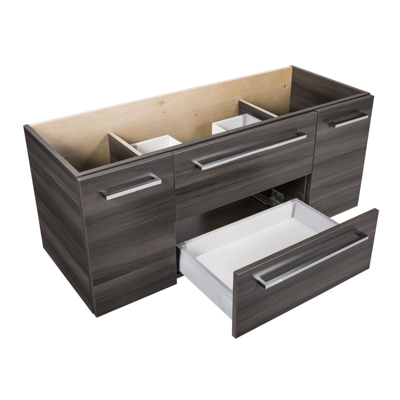 Silhouette 48" Wall-Mounted Single Bathroom Vanity Set with Cultured Marble Top, Zambukka