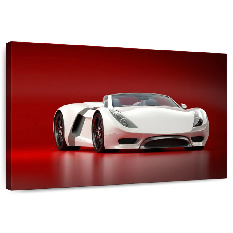 Voiture de sport blanche Mehar Sleek, H 16 po x l 24 po