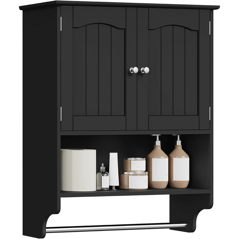 Armoire de salle de bain murale noire
