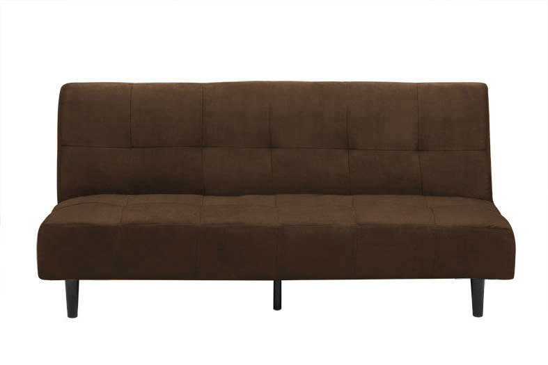 Puzzle Upholstered 68.9'' Sofa, Dark Chocolate Microfiber, Chrome
