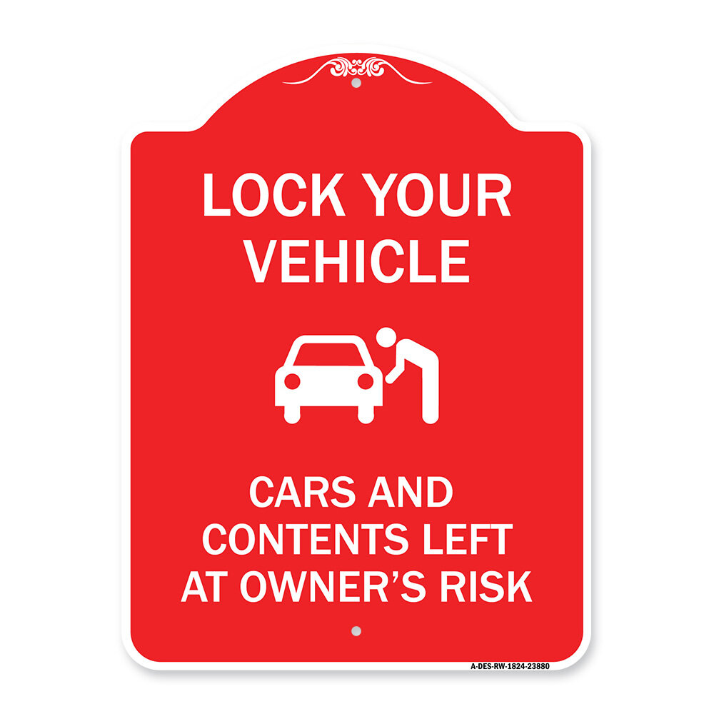 Signmission Designer Series Sign - Lock Your Vehicle - Cars And ...