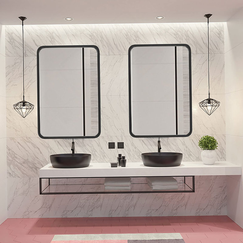 Miroir mural de salle de bain 22 "x 30", Blanc