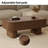 44'' Solid Wood Coffee Table With Storage Fluted Rectangle Coffee Table-1959801960