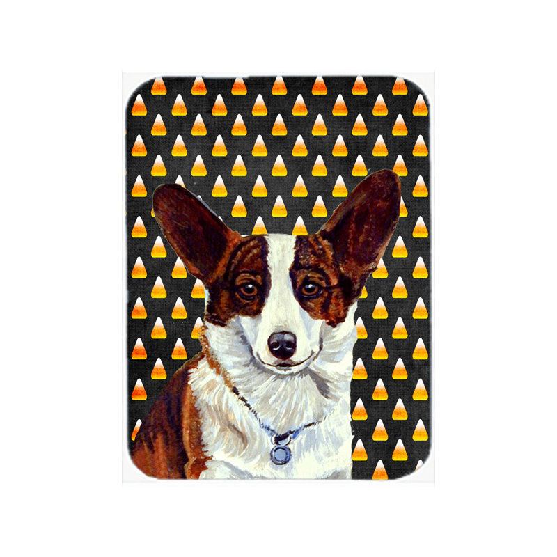 Planche à découper en verre caroline trésors corgi Halloween Candy Corn