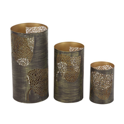 3 Piece Leaf Metal Hurricane Set