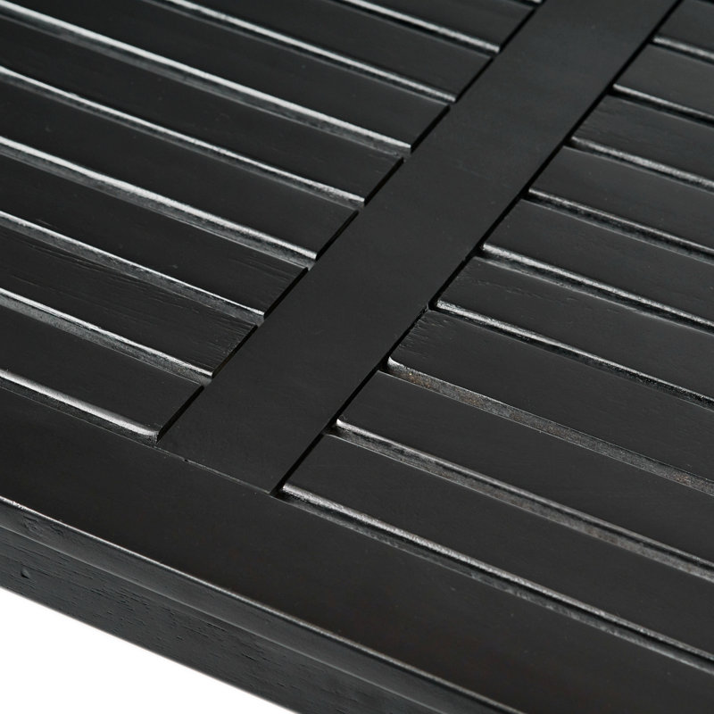 Black Acacia Wood Outdoor Rectangle Coffee Table