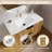 30" & 36" Wall-Mounted Floating Single Bathroom Vanity Set With White Integrated Ceramic Sink And Vertical Fluted Drawers (Hardware Included)-472808522-472808524