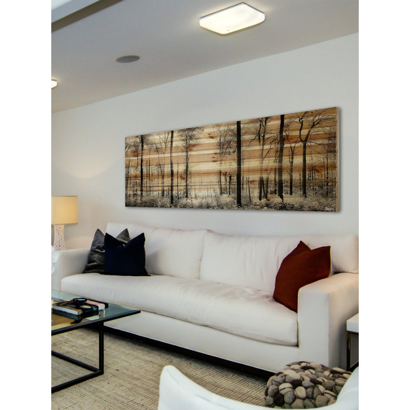 «Panoramic Forest» par Parvez Taj, reproduction d'art sur bois sans cadre, H 20 po x l 60 po x P 1,5 po