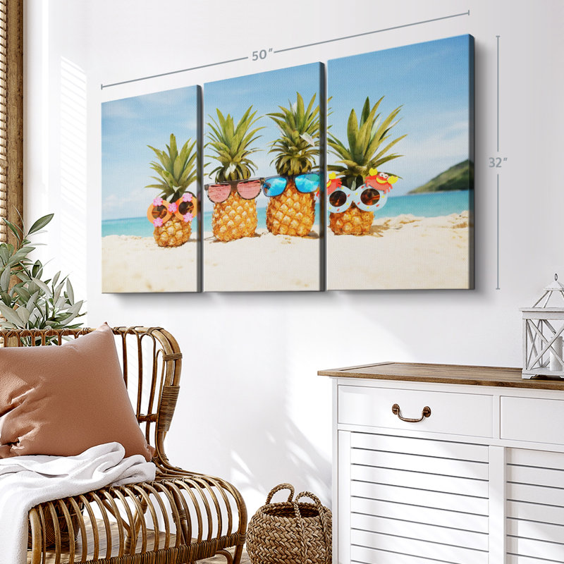 " Funny Pineapple Fruit " Print, 32" H x 50" W