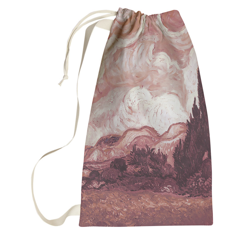 Sac à linge Browerville Wheatfield with Cypresses, Grand (H 76,5 po x l 29,5 po x P 1,5 po), Rouge
