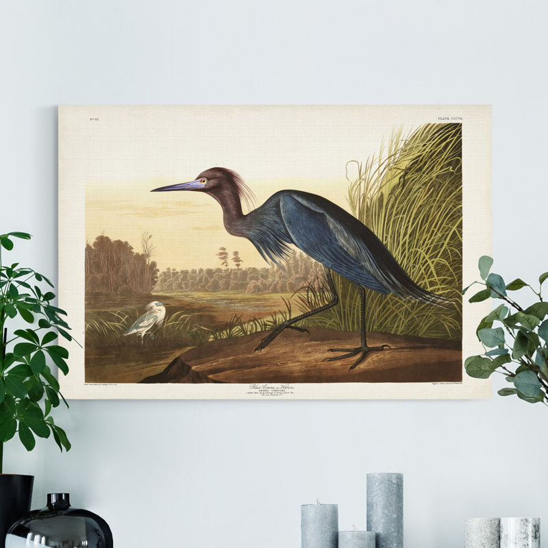 « Pl 307 bleu Crane » ou « impression sur toile tendue », H 36 po x l 24 po x P 1 po