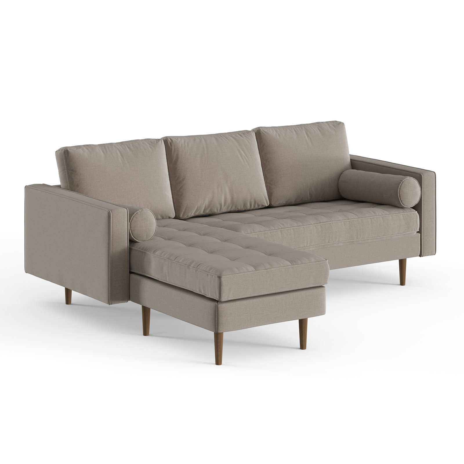 Geo Velvet Reversible Sofa and Chaise, Gray Fabric