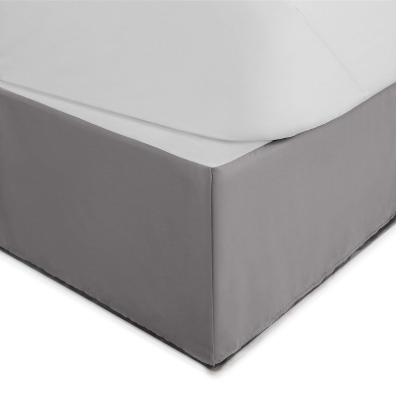 Martex Bed Skirt Easy Fit Lightweight 100% Microfiber Dust Hotel Quality, Gray, Queen 21" Inch