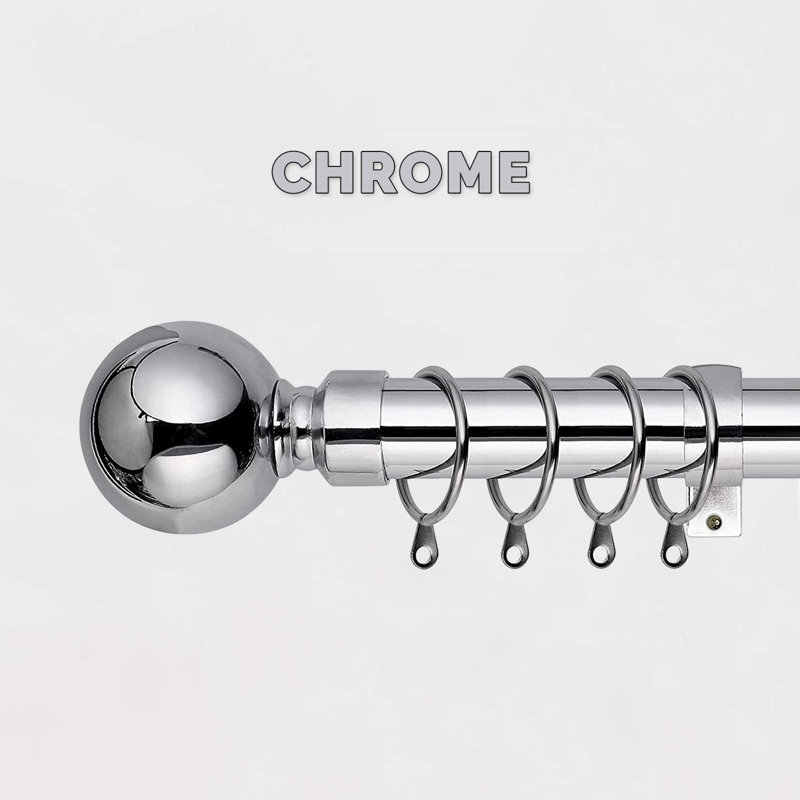 120cm Straight Tension Shower Curtain Rod & Hook Set