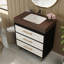 Meuble-lavabo autoportant moderne avec lavabo vasque en céramique et plateau en pierre frittée durable-104269580-104269581
