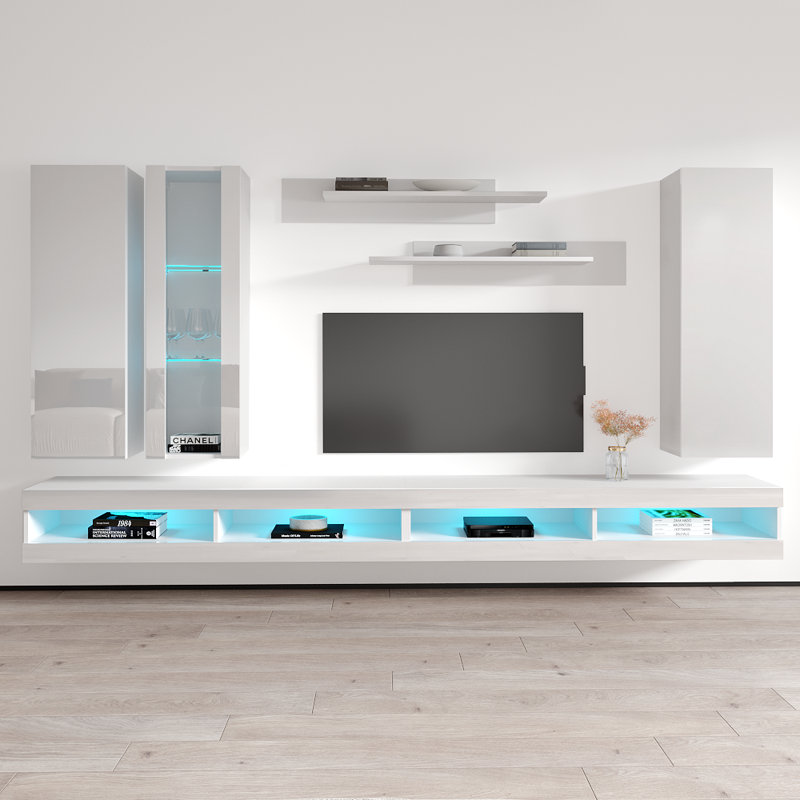Meuble audio-vidéo flottant Fly, Blanc