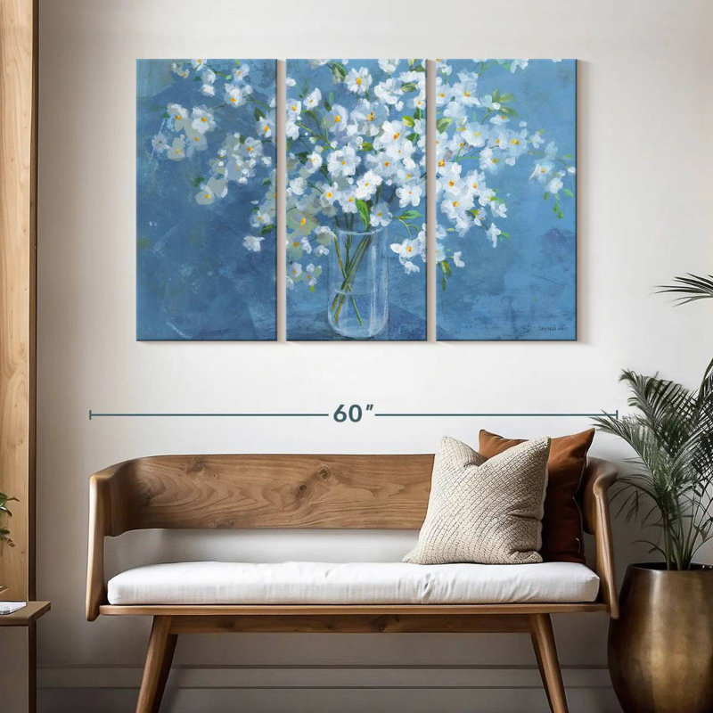 Bouquet blanc frais Harnek, H 32 po x l 50 po