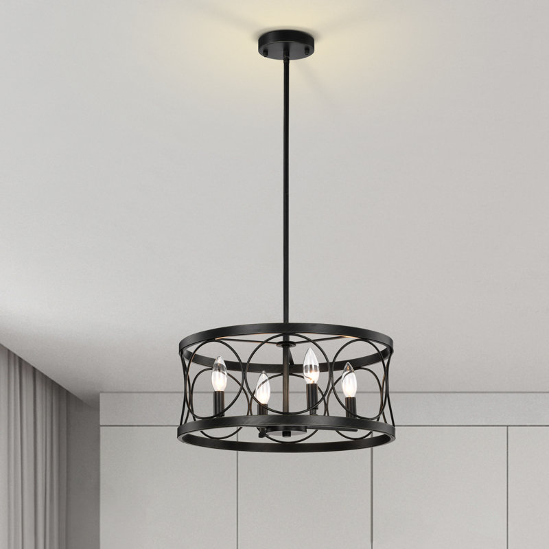 Lustre rond / ovale à 4 lumières de style africain Africia