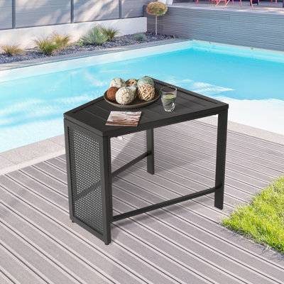 Ahsha Powder Coated Steel Outdoor Side Table