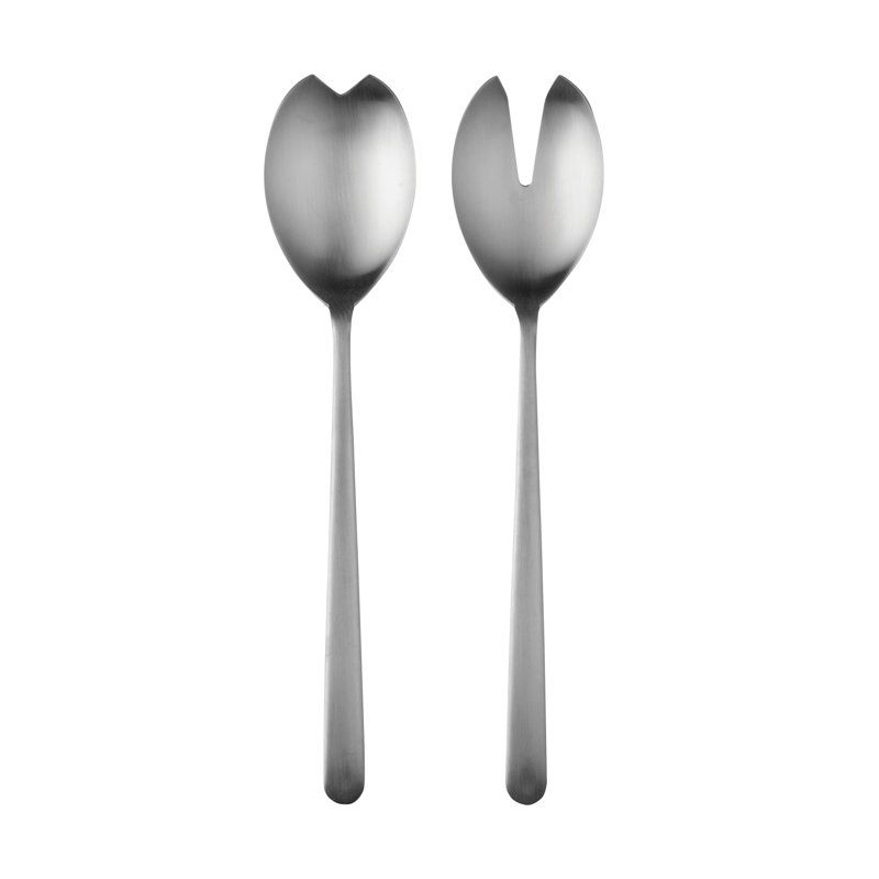 Couverts à salade (fourchette et cuillère) Linea, Argenté glacé
