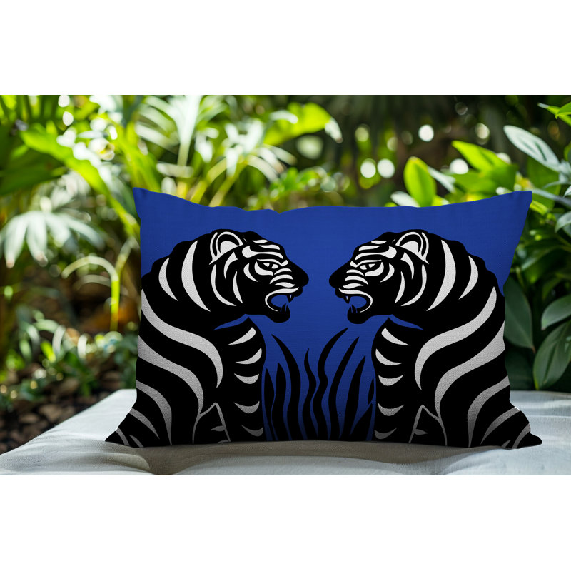 Oreiller rectangulaire réversible intérieur / extérieur Pulo Tiger, H 25 po x l 18 po, Marine