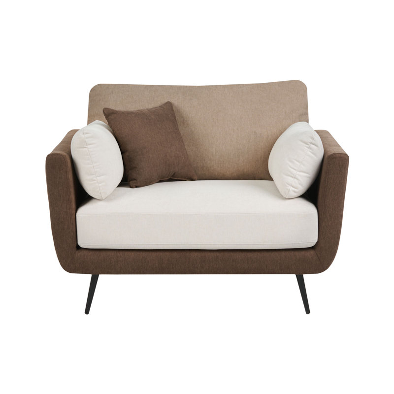 Tasleem Upholstered Fabric Armchair, Brown Fabric