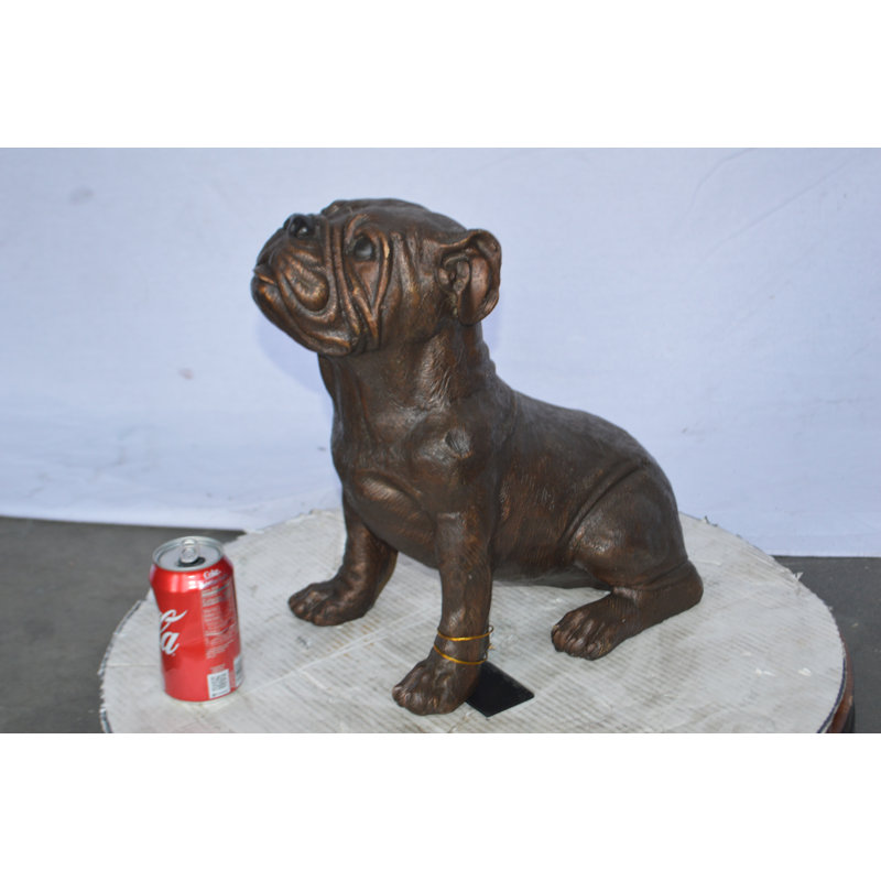 Magnifique statue en bronze de bouledogue - Taille: L 16 po x l 7 po x H 16 po.