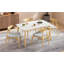 Ensemble de salle à manger 1 table 4 chaises, structure en bois d'hévéa, plateau en faux bois, rétro - élégant pour la cuisine et la salle à manger familiale-1967660760