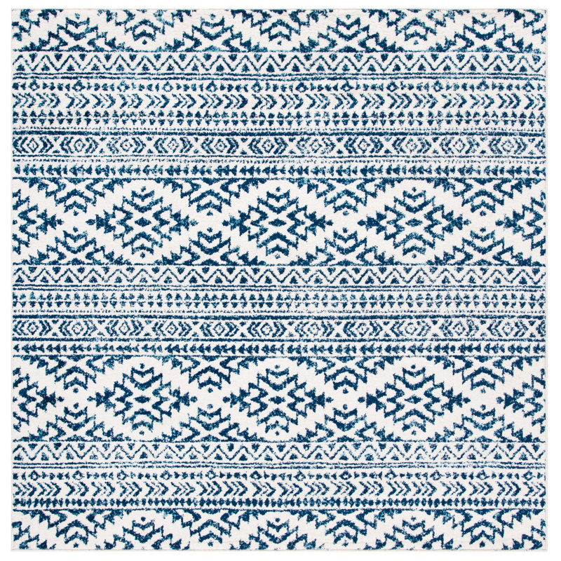 Thoren Geometric Looped / Hooked Area Rug, Square 152cm