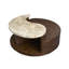 Table basse ronde avec roulettes