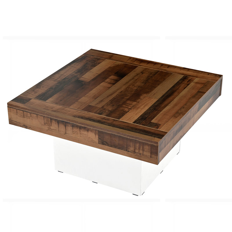 Table basse Farmhouse avec 2 ports et prises USB, Blanc